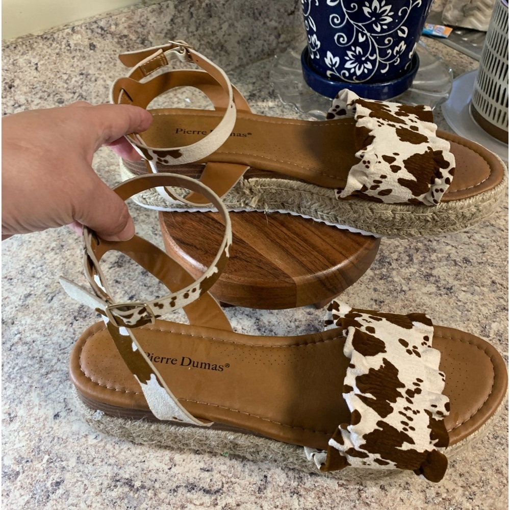 Women’s cow print sandals